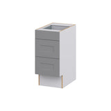 Hugo&Borg Beaumont 15-in W x 32.5-in H x 25-in D Slate Gray 3-Drawer Base Fully Assembled Cabinet (Recessed Panel Style)