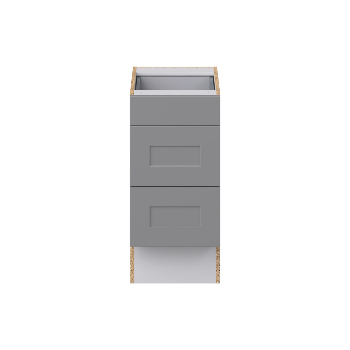 Hugo&Borg Beaumont 15-in W x 32.5-in H x 25-in D Slate Gray 3-Drawer Base Fully Assembled Cabinet (Recessed Panel Style)
