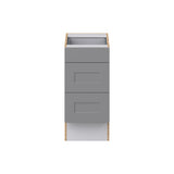 Hugo&Borg Beaumont 15-in W x 32.5-in H x 25-in D Slate Gray 3-Drawer Base Fully Assembled Cabinet (Recessed Panel Style)