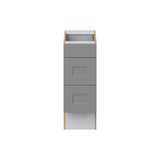 Hugo&Borg Beaumont 12-in W x 32.5-in H x 24-in D Slate Gray 3-Drawer Base Fully Assembled Cabinet (Recessed Panel Style)