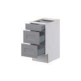 Hugo&Borg Beaumont 15-in W x 32.5-in H x 25-in D Slate Gray 3-Drawer Base Fully Assembled Cabinet (Recessed Panel Style)