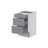 Hugo&Borg Beaumont 18-in W x 32.5-in H x 24-in D Slate Gray 3-Drawer Base Fully Assembled Cabinet (Recessed Panel Style)