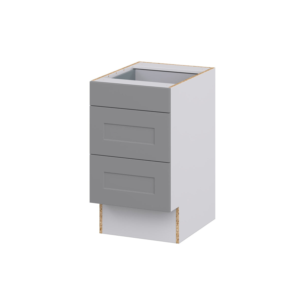 Hugo&Borg Beaumont 18-in W x 32.5-in H x 24-in D Slate Gray 3-Drawer Base Fully Assembled Cabinet (Recessed Panel Style)