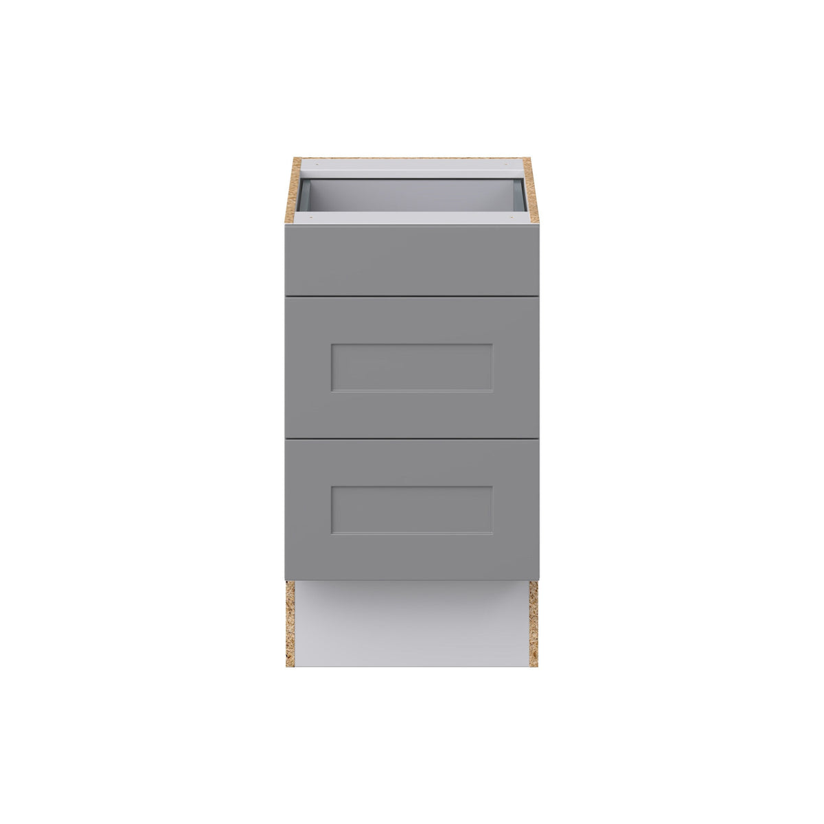 Hugo&Borg Beaumont 18-in W x 32.5-in H x 24-in D Slate Gray 3-Drawer Base Fully Assembled Cabinet (Recessed Panel Style)