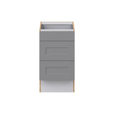 Hugo&Borg Beaumont 18-in W x 32.5-in H x 24-in D Slate Gray 3-Drawer Base Fully Assembled Cabinet (Recessed Panel Style)