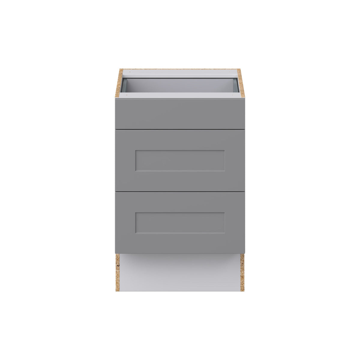 Hugo&Borg 21-in W x 32.5-in H x 24-in D Slate Gray 3-Drawer Base Fully Assembled Cabinet (Recessed Panel Style)