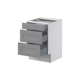 Hugo&Borg 21-in W x 32.5-in H x 24-in D Slate Gray 3-Drawer Base Fully Assembled Cabinet (Recessed Panel Style)