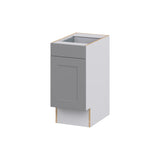 Hugo&Borg Beaumont 15-in W x 34.5-in H x 25-in D Slate Gray 1-Drawer Base Fully Assembled Cabinet (Recessed Panel Shaker Style)