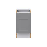 Hugo&Borg Beaumont 18-in W x 34.5-in H x 24-in D Slate Gray 1-Drawer Base Fully Assembled Cabinet (Recessed Panel Shaker Door Style)
