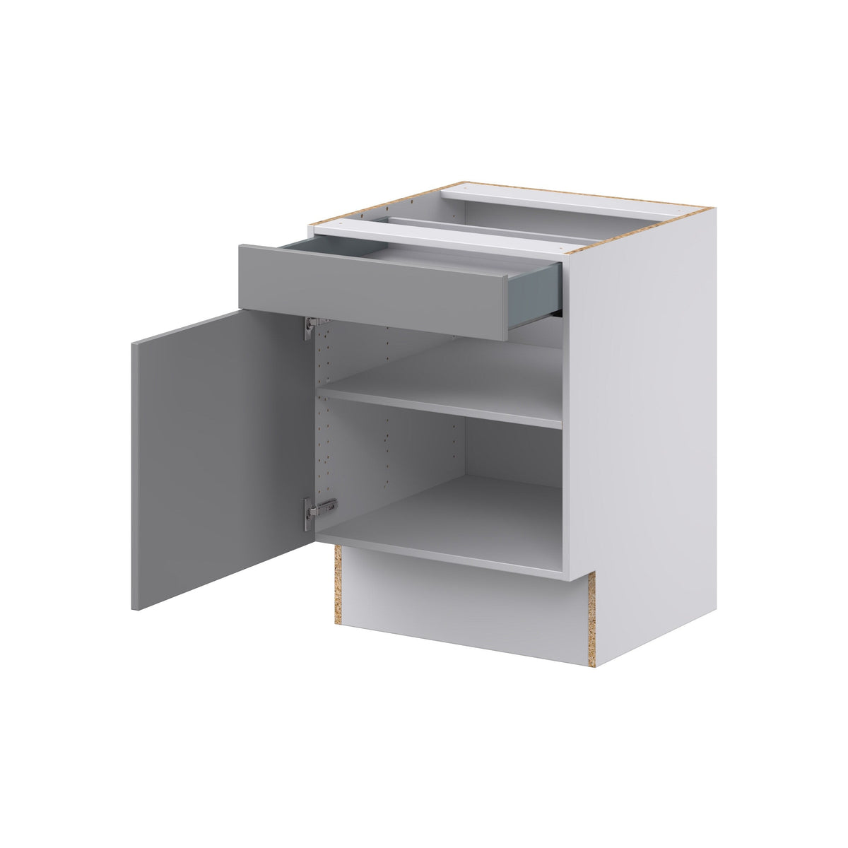 Hugo&Borg Beaumont 24-in W x 34.5-in H x 25-in D Slate Gray 1-Drawer Base Fully Assembled Cabinet (Recessed Panel Shaker Style)
