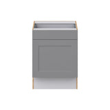 Hugo&Borg Beaumont 24-in W x 34.5-in H x 25-in D Slate Gray 1-Drawer Base Fully Assembled Cabinet (Recessed Panel Shaker Style)