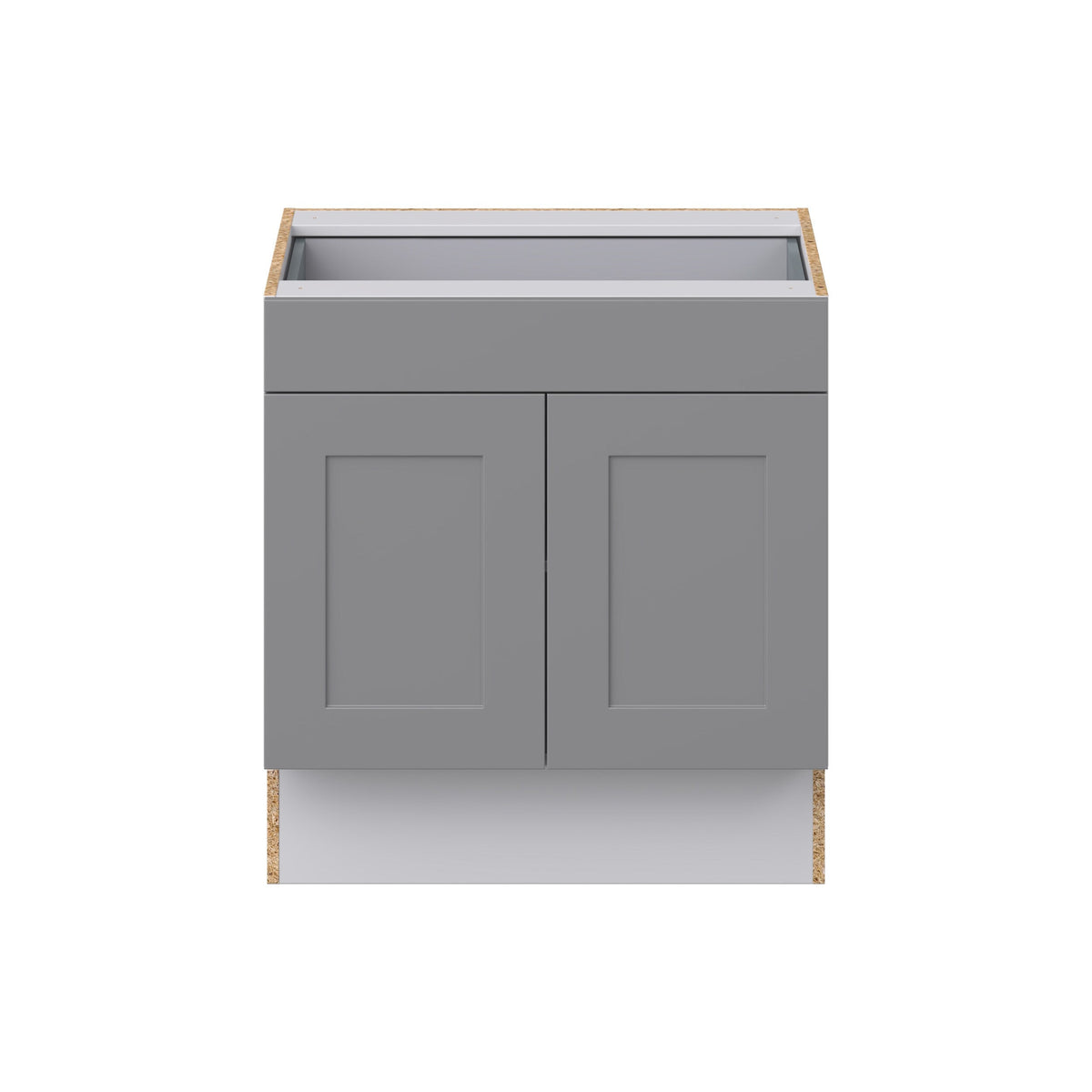 Hugo&Borg Beaumont 30-in W x 32.5-in H x 25-in D Slate Gray 1-Drawer Base Fully Assembled Cabinet (Recessed Panel Shaker Style)