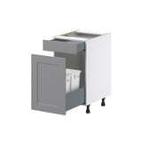 Hugo&Borg Beaumont 18-in W x 34.5-in H x 24-in D Slate Gray 1-Drawer Pull-out Cabinet Base Fully Assembled Cabinet (Recessed Panel Style)