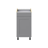 Hugo&Borg Beaumont 18-in W x 34.5-in H x 24-in D Slate Gray 1-Drawer Pull-out Cabinet Base Fully Assembled Cabinet (Recessed Panel Style)