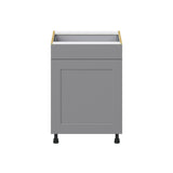 Hugo&Borg Beaumont 24-in W x 34.5-in H x 25-in D Slate Gray 1-Drawer Pull-out Cabinet Base Fully Assembled Cabinet (Recessed Panel Style)