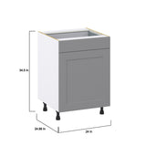 Hugo&Borg Beaumont 24-in W x 34.5-in H x 25-in D Slate Gray 1-Drawer Pull-out Cabinet Base Fully Assembled Cabinet (Recessed Panel Style)