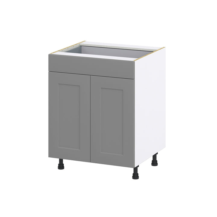 Hugo&Borg 27-in W x 34.5-in H x 24-in D Slate Gray 1-Drawer Base Fully Assembled Cabinet (Recessed Panel Shaker Style)