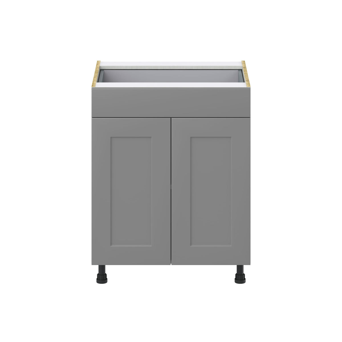 Hugo&Borg 27-in W x 34.5-in H x 24-in D Slate Gray 1-Drawer Base Fully Assembled Cabinet (Recessed Panel Shaker Style)