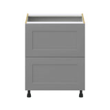 Hugo&Borg Beaumont 27-in W x 34.5-in H x 24-in D Slate Gray 2-Drawer Base Fully Assembled Cabinet (Recessed Panel Style)