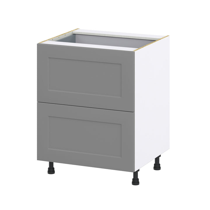 Hugo&Borg Beaumont 27-in W x 34.5-in H x 24-in D Slate Gray 3-Drawer Base Fully Assembled Cabinet (Recessed Panel Style)