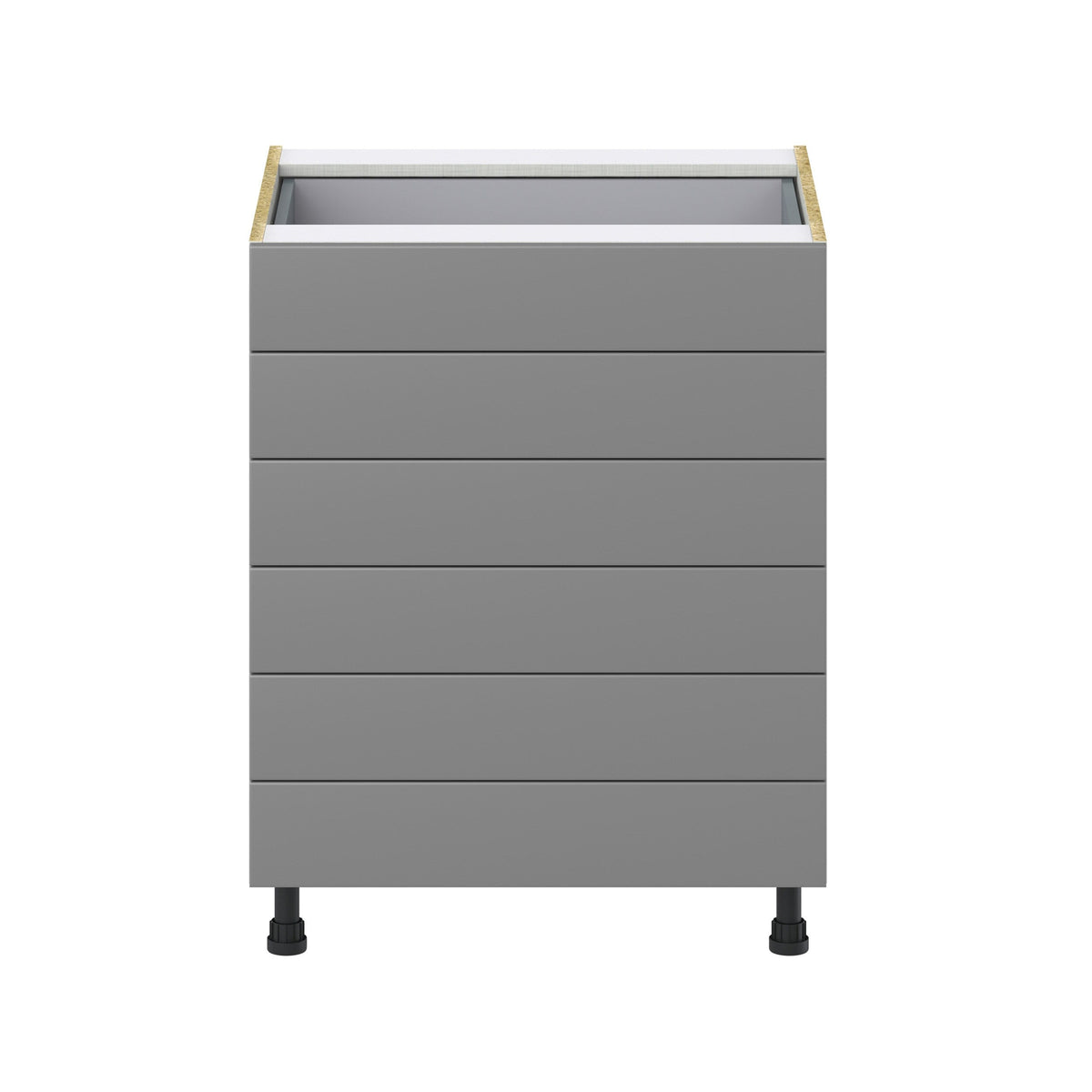 Hugo&Borg Beaumont 27-in W x 34.5-in H x 24-in D Slate Gray 6-Drawer Base Fully Assembled Cabinet (Recessed Panel Style)