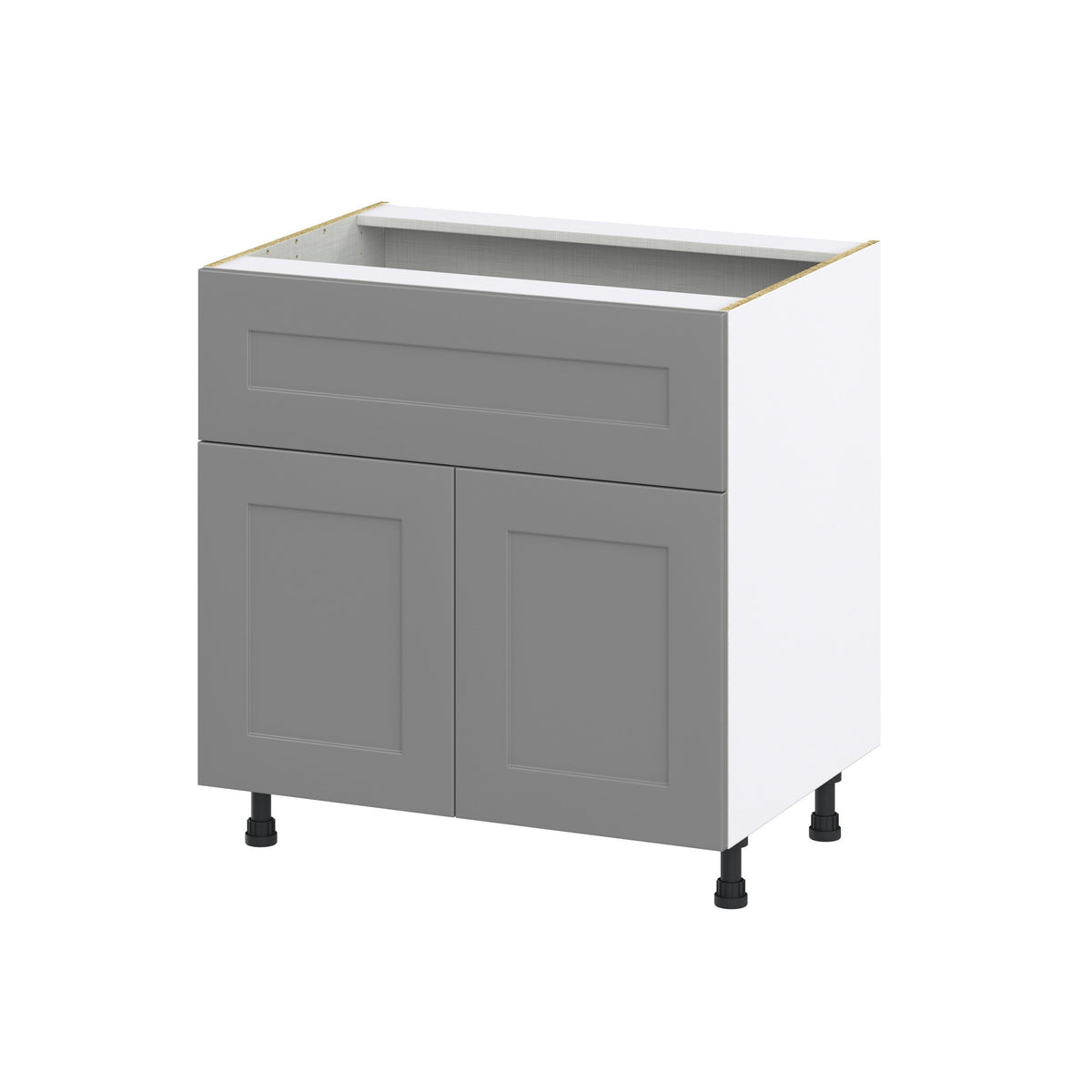 Hugo&Borg Beaumont 33-in W x 34.5-in H x 25-in D Slate Gray 1-Drawer Base Fully Assembled Cabinet (Recessed Panel Shaker Style)