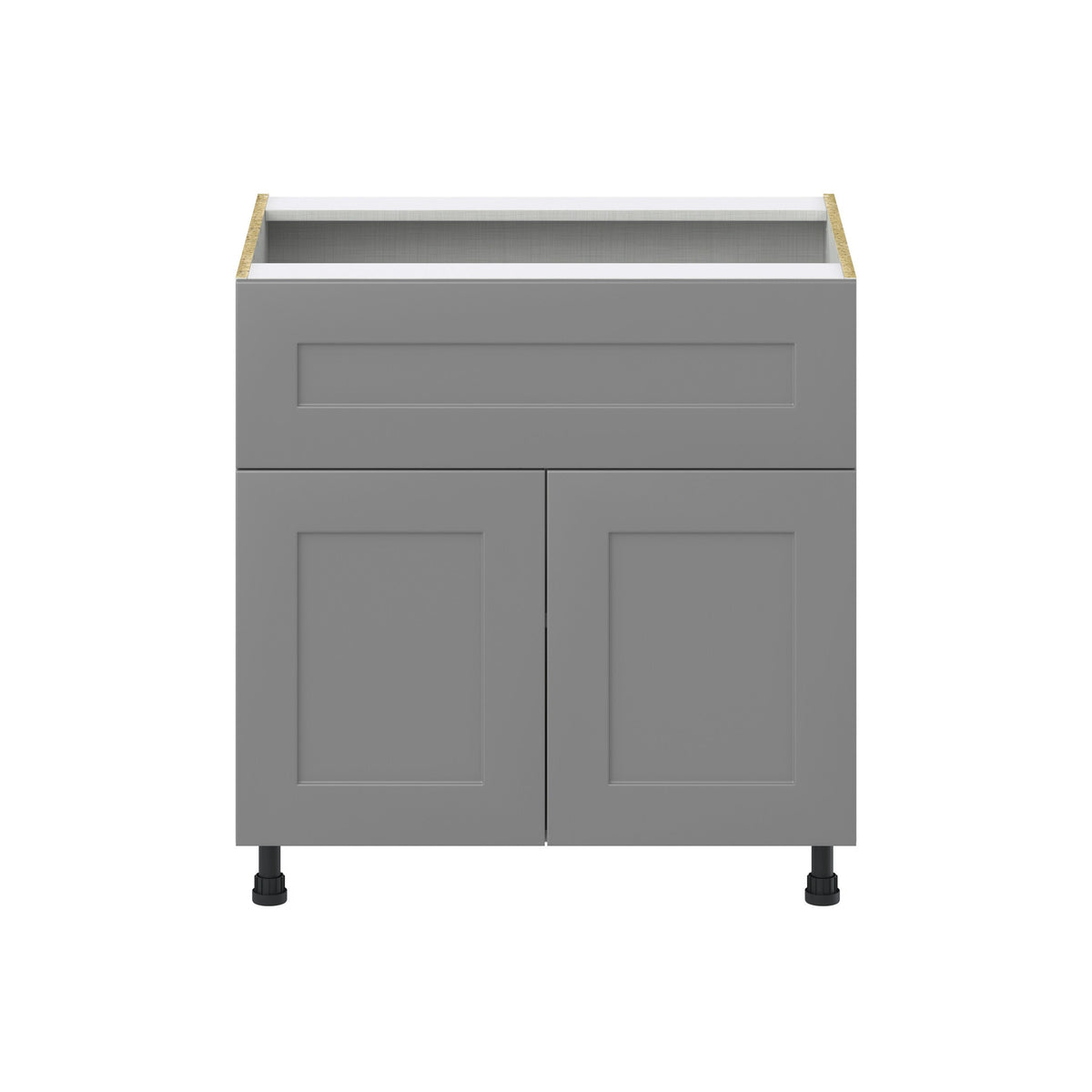Hugo&Borg Beaumont 33-in W x 34.5-in H x 25-in D Slate Gray 1-Drawer Base Fully Assembled Cabinet (Recessed Panel Shaker Style)