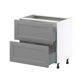 Hugo&Borg Beaumont 33-in W x 34.5-in H x 24-in D Slate Gray 2-Drawer Base Fully Assembled Cabinet (Recessed Panel Style)