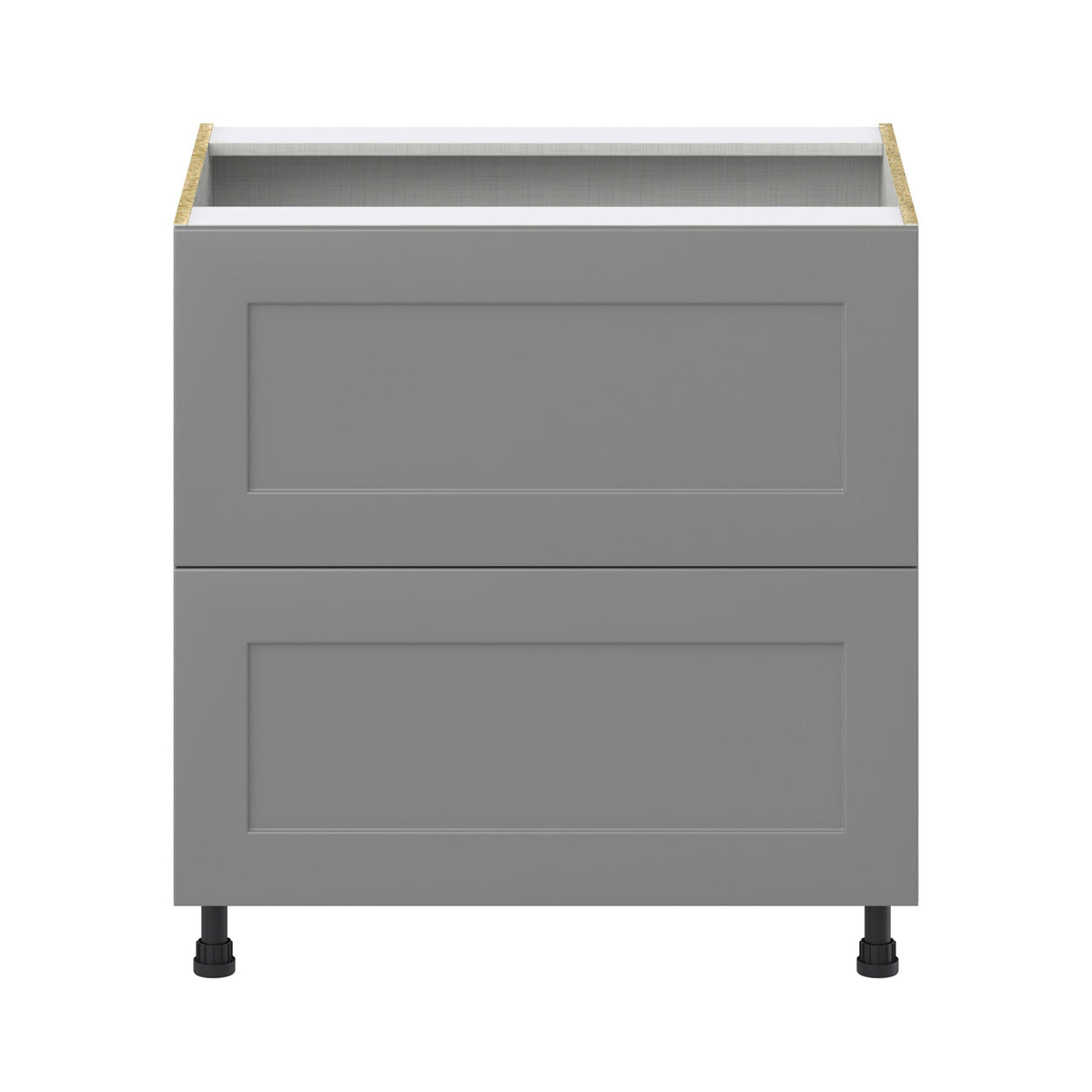 Hugo&Borg Beaumont 33-in W x 34.5-in H x 24-in D Slate Gray 2-Drawer Base Fully Assembled Cabinet (Recessed Panel Style)