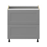 Hugo&Borg Beaumont 33-in W x 34.5-in H x 24-in D Slate Gray 2-Drawer Base Fully Assembled Cabinet (Recessed Panel Style)