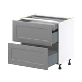 Hugo&Borg Beaumont 33-in W x 34.5-in H x 24-in D Slate Gray 3-Drawer Base Fully Assembled Cabinet (Recessed Panel Style)