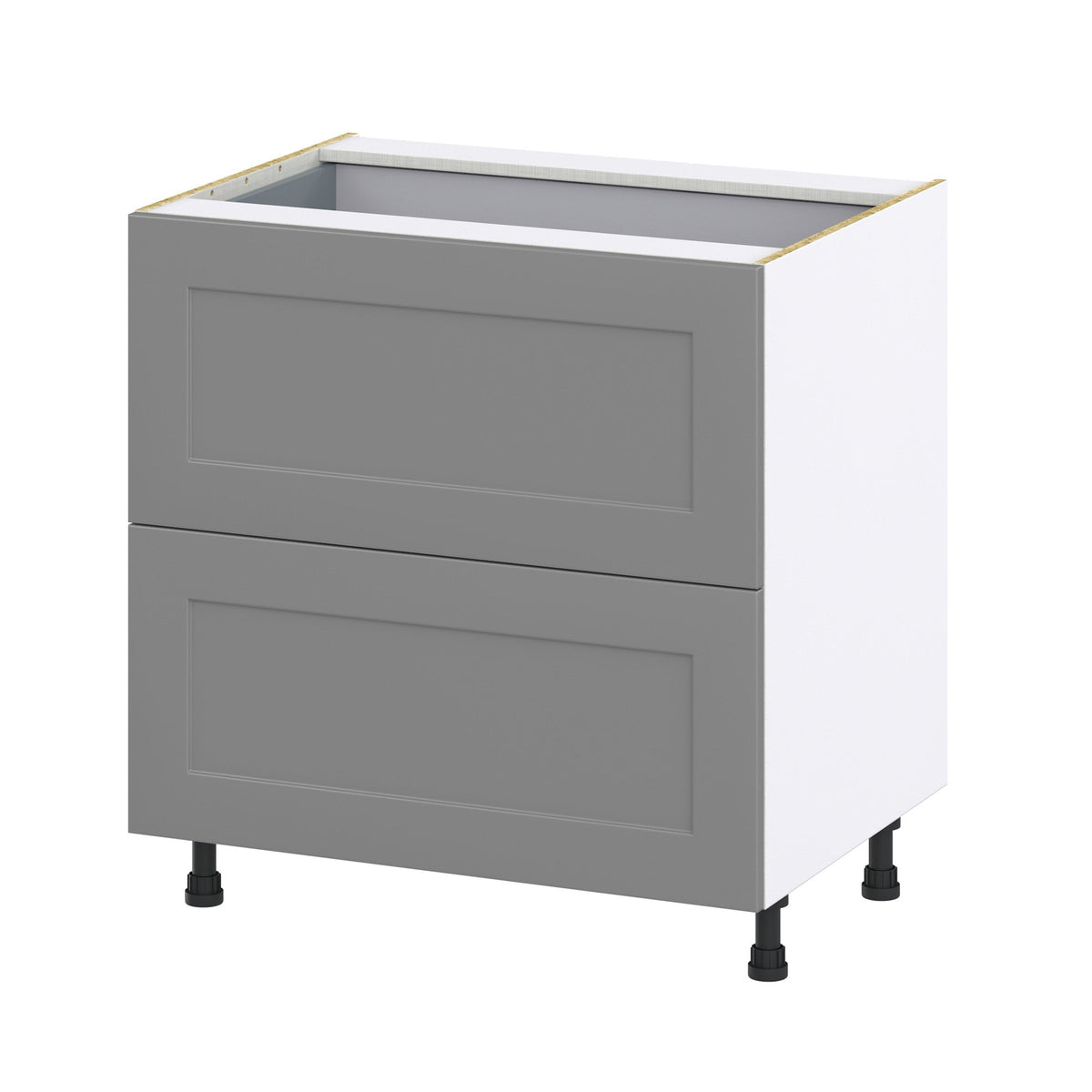 Hugo&Borg Beaumont 33-in W x 34.5-in H x 24-in D Slate Gray 3-Drawer Base Fully Assembled Cabinet (Recessed Panel Style)