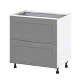 Hugo&Borg Beaumont 33-in W x 34.5-in H x 24-in D Slate Gray 3-Drawer Base Fully Assembled Cabinet (Recessed Panel Style)