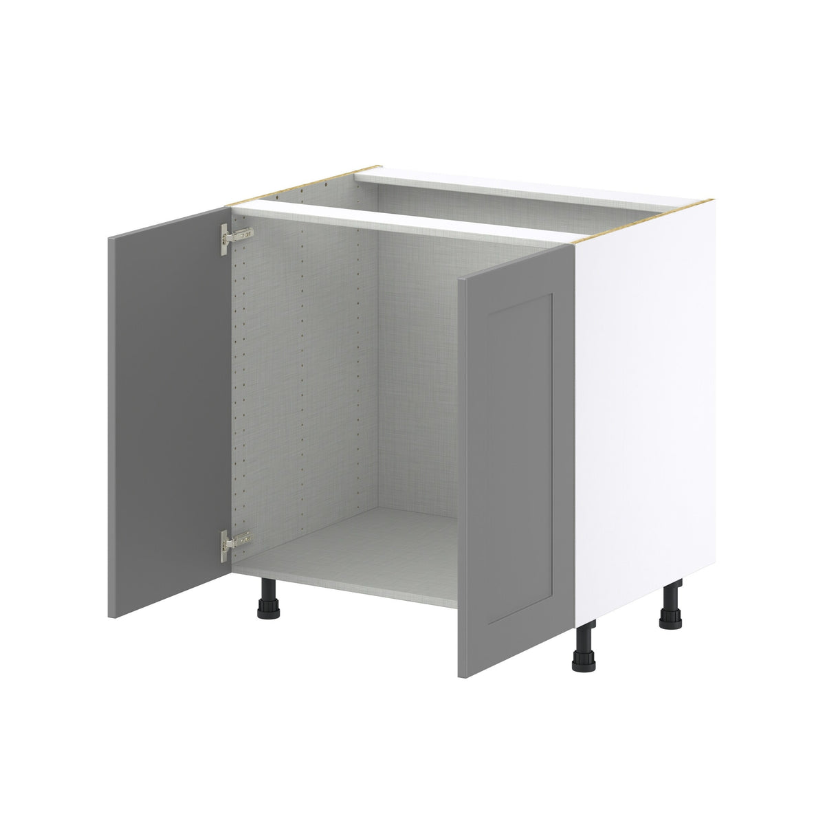Hugo&Borg 33-in W x 34.5-in H x 24-in D Slate Gray Sink Base Fully Assembled Cabinet (Recessed Panel Shaker Style)