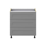 Hugo&Borg 33-in W x 34.5-in H x 24-in D Slate Gray 4-Drawer Base Fully Assembled Cabinet (Recessed Panel Style)