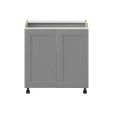Hugo&Borg 33-in W x 34.5-in H x 24-in D Slate Gray Sink Base Fully Assembled Cabinet (Recessed Panel Shaker Style)