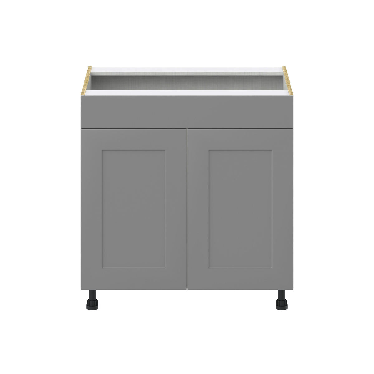 Hugo&Borg Beaumont 33-in W x 34.5-in H x 24-in D Slate Gray Sink Base Fully Assembled Cabinet (Recessed Panel Shaker Style)