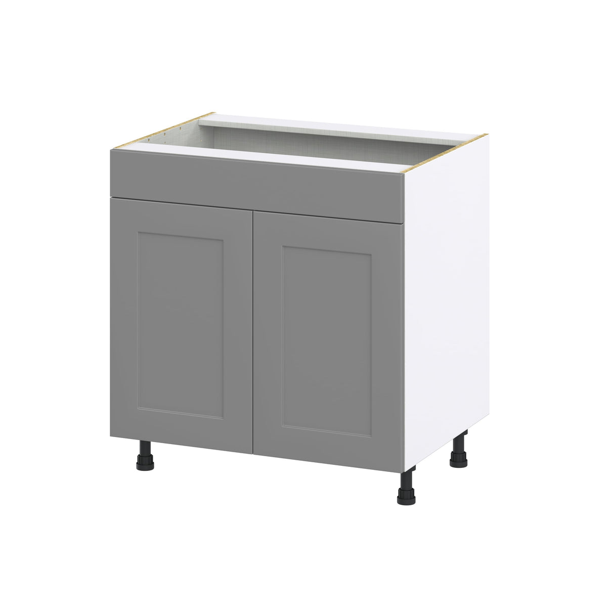 Hugo&Borg Beaumont 33-in W x 34.5-in H x 24-in D Slate Gray Sink Base Fully Assembled Cabinet (Recessed Panel Shaker Style)