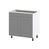 Hugo&Borg Beaumont 33-in W x 34.5-in H x 24-in D Slate Gray Sink Base Fully Assembled Cabinet (Recessed Panel Shaker Style)