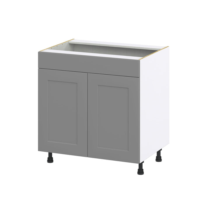 Hugo&Borg Beaumont 33-in W x 34.5-in H x 24-in D Slate Gray Sink Base Fully Assembled Cabinet (Recessed Panel Shaker Style)