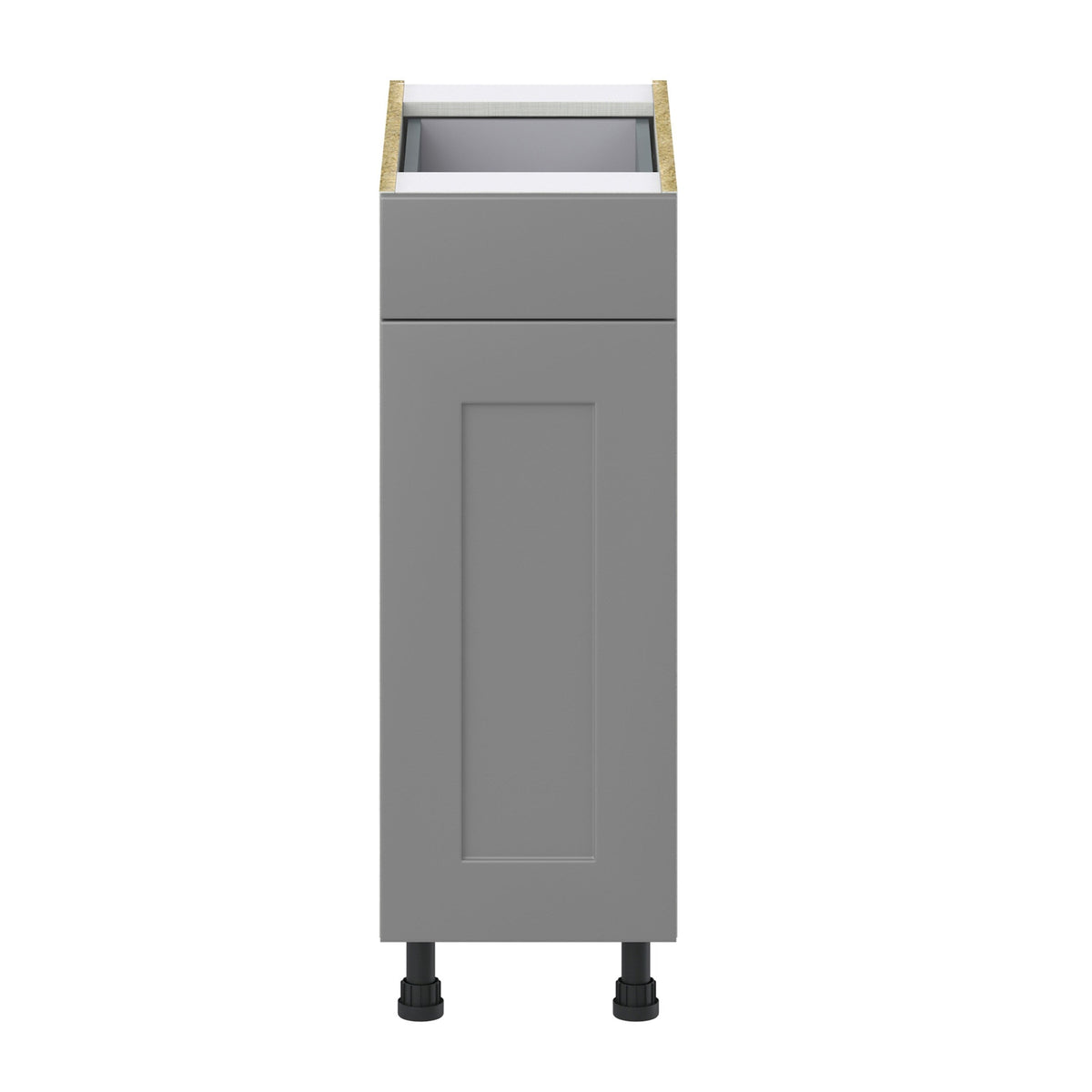 Hugo&Borg Beaumont 12-in W x 34.5-in H x 24-in D Slate Gray 1-Drawer Base Fully Assembled Cabinet (Recessed Panel Shaker Style)