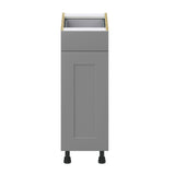 Hugo&Borg Beaumont 12-in W x 34.5-in H x 24-in D Slate Gray 1-Drawer Base Fully Assembled Cabinet (Recessed Panel Shaker Style)