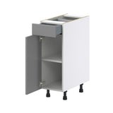 Hugo&Borg Beaumont 12-in W x 34.5-in H x 24-in D Slate Gray 1-Drawer Base Fully Assembled Cabinet (Recessed Panel Shaker Style)
