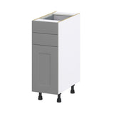 Hugo&Borg 12-in W x 34.5-in H x 24-in D Slate Gray 2-Drawers Base Fully Assembled Cabinet (Recessed Panel Shaker Style)