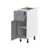 Hugo&Borg Beaumont 12-in W x 34.5-in H x 25-in D Slate Gray 1-Drawer Base Fully Assembled Cabinet (Recessed Panel Shaker Style)