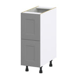 Hugo&Borg Beaumont 12-in W x 34.5-in H x 24-in D Slate Gray 2-Drawer Base Fully Assembled Cabinet (Recessed Panel Style)