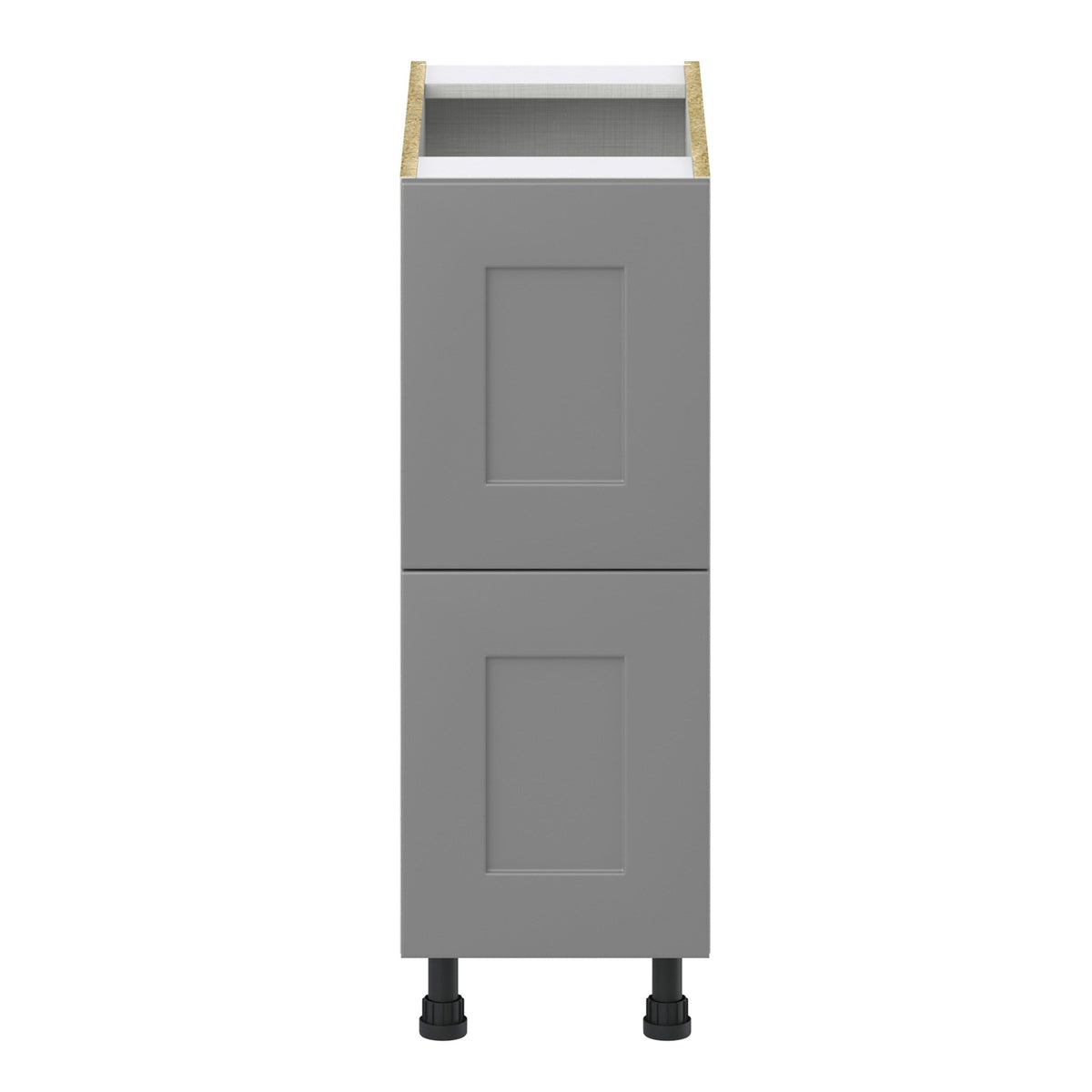Hugo&Borg Beaumont 12-in W x 34.5-in H x 24-in D Slate Gray 2-Drawer Base Fully Assembled Cabinet (Recessed Panel Style)