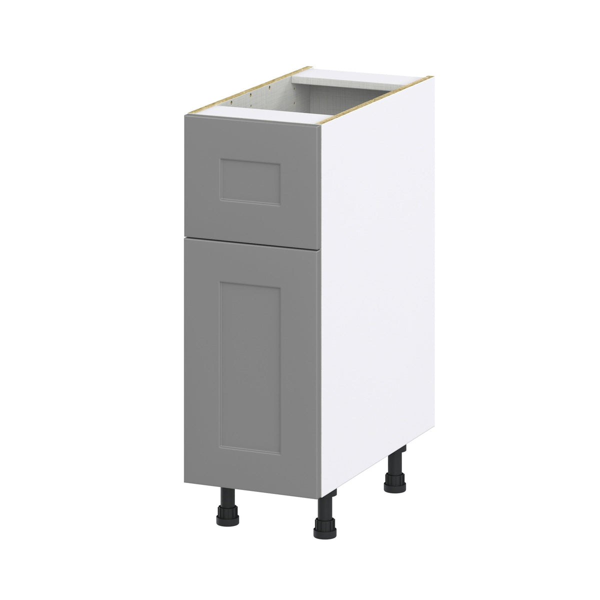 Hugo&Borg Beaumont 12-in W x 34.5-in H x 25-in D Slate Gray 1-Drawer Base Fully Assembled Cabinet (Recessed Panel Shaker Style)