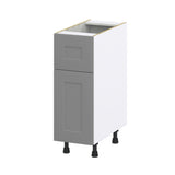 Hugo&Borg Beaumont 12-in W x 34.5-in H x 25-in D Slate Gray 1-Drawer Base Fully Assembled Cabinet (Recessed Panel Shaker Style)