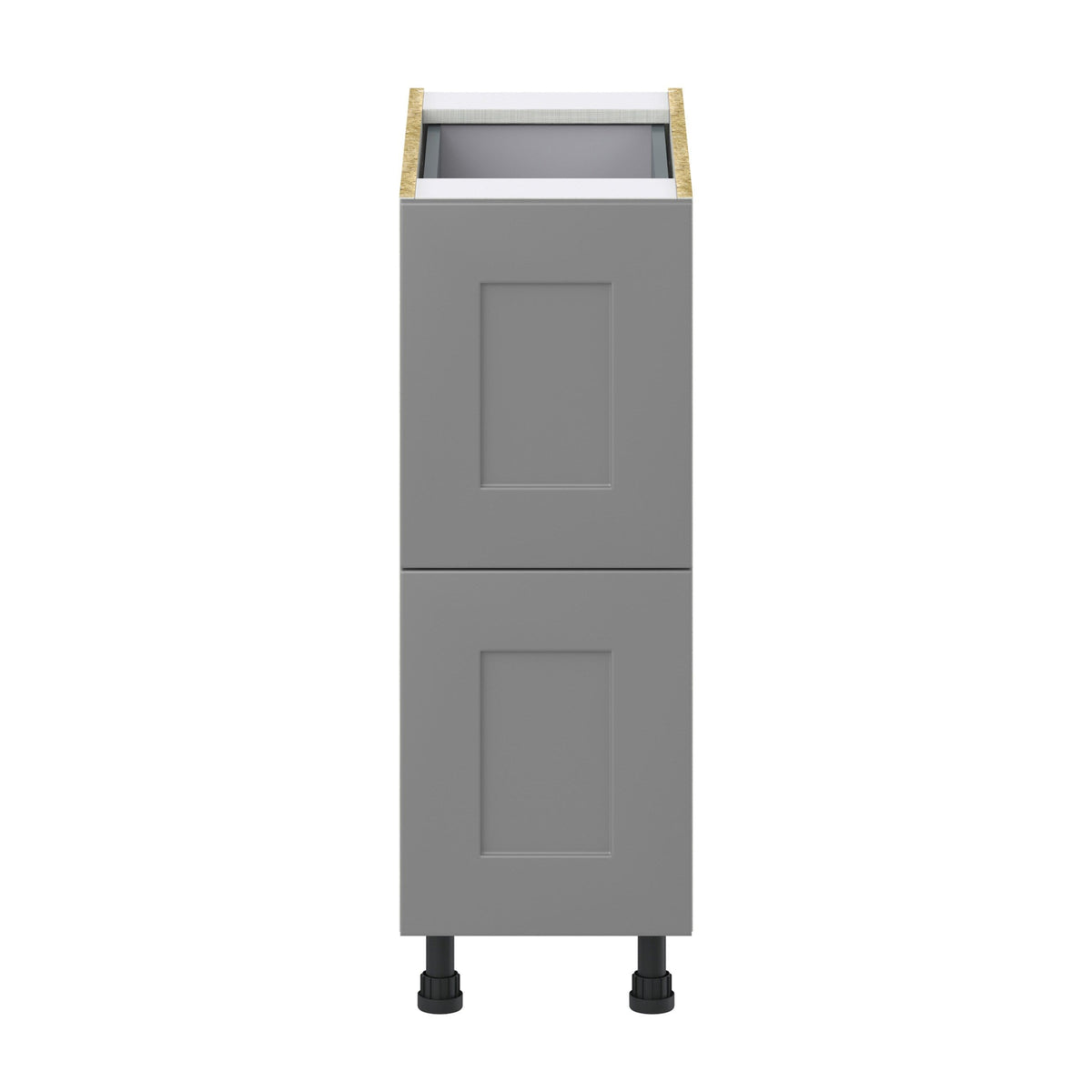 Hugo&Borg Beaumont 12-in W x 34.5-in H x 24-in D Slate Gray 3-Drawer Base Fully Assembled Cabinet (Recessed Panel Style)
